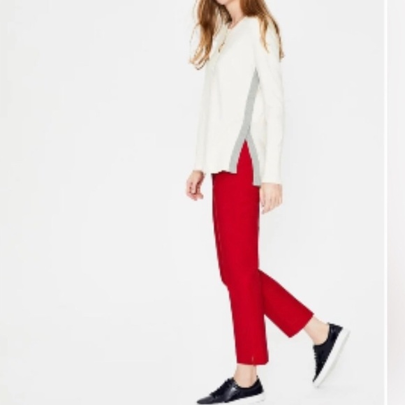 Boden Sweaters - Boden Logan side stripe ivory pullover sweater